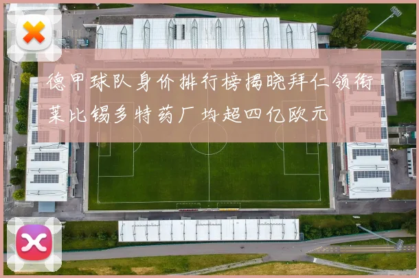 德甲球队身价排行榜揭晓拜仁领衔莱比锡多特药厂均超四亿欧元